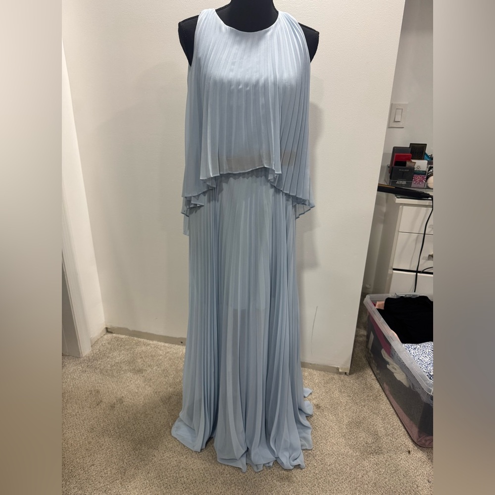 BCBG Light Blue Pleated Maxi Dress